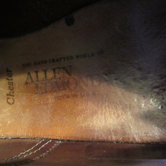 Mens Allen Edmonds Chester Black Leather Wingtip Dress Shoes Sz 13 A main image 2